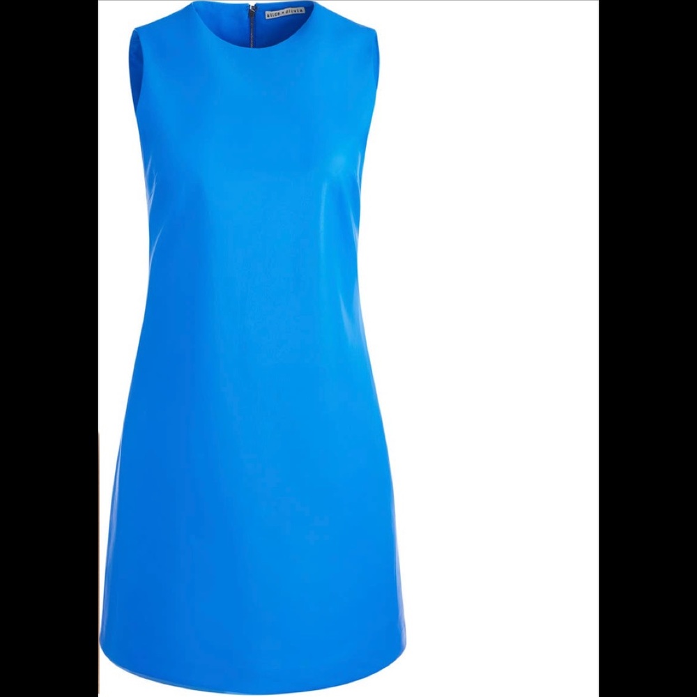 🆕ALICE + OLIVIA Blue Racer Back Silk Night Out Dress size LARGE